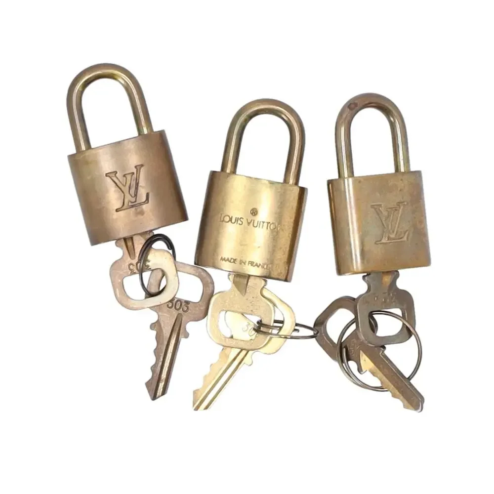 Authentic Louis Vuitton Gold Padlock with Keys